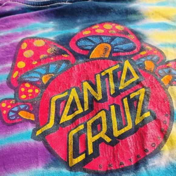 SANTA CRUZ Skateboards VINTAGE 90s Y2K UNISEX Men's (M) Women's (L) Tie-Dye Crop - Picture 8 of 12